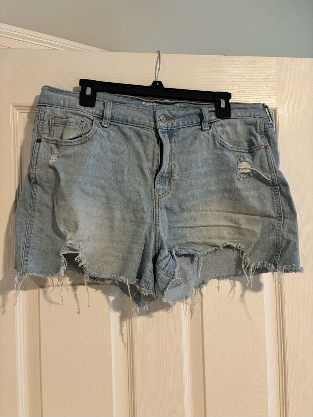 Old Navy Light Wash Distressed Denim Cutoff Shorts